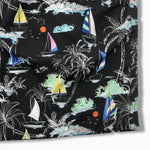 Palm Tree Sailboat Print Swim Shorts
