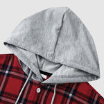 Men's casual plaid thin hooded jacket