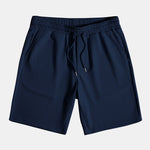 Short Sleeved V-Neck Ribbed Polo & Drawstring Ribbed Shorts