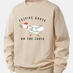 Christmas Goose Print Relax Fit Sweatshirt