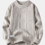 Plaid Crew Neck Knit Sweater