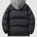 Men's stylish contrasting hooded warm cotton jacket