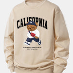 California Fashion Bear Print Relax Fit Sweatshirt