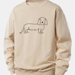 Dog Line Print Relax Fit Sweatshirt