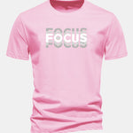 Regular Fit Focus Slogan Print Cotton T-Shirt