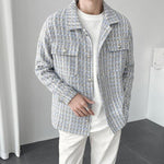 Short Woven Plaid Jacket