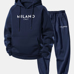 Milano Print Drawstring Hoodie & Milano Print Jogger Pants