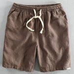 Floral Jacquard Textured Cuban Shirt & Linen Cotton Blend Drawstring Shorts