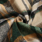 Men's Plaid Hooded Wool Blend Lapel Shirt Jacket Corduroy Casual Pants