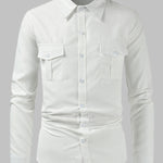Men's Cargo Pocket Lapel Casual Loose Long Sleeve Shirt