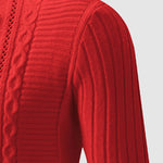 Men's Geometric Twist Slim Stand Collar Sweater