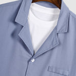 Men's Solid Color Cotton Linen Double Pocket Buttoned Blazer Jacket
