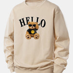 Hello Sunglasses Bear Print Relax Fit Sweatshirt