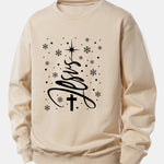 Christmas Jesus Print Relax Fit Sweatshirt