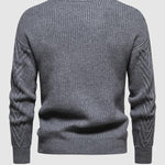 Men's solid color half turtleneck casual jacquard sweater