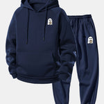 Ghost Drinking Coffee Print Drawstring Hoodie & Ghost Drinking Coffee Print Jogger Pants