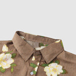 Men's Cotton Linen Printed Short Sleeve Shirt