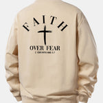 Faith Over Fear Cross Print Relax Fit Sweatshirt