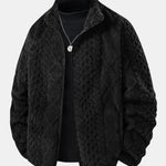 Geometric Jacquard Teddy Jacket