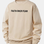 Faith Over Fear American Flag Print Relax Fit Sweatshirt