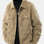 Astronaut Print Pocket Corduroy Jacket