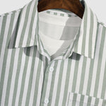 Men's Simple Striped Casual Long Sleeve Button-Down Shirt