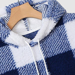 Men's Classic Plaid Fleece Hooded Pocket Sweatshirt