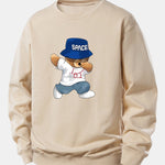 Bear With Hat Print Relax Fit Sweatshirt
