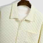 Men's solid color plaid texture button shirt jacket