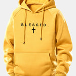 Blessed Print Drawstring Hoodie