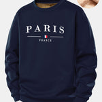 Paris Print Teddy Fleece Lined Sweatshirt