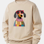 Sweater Dog Print Relax Fit Sweatshirt