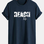 Regular Fit Beach Life Print Cotton T-Shirt