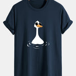 Regular Fit Sunglasses Goose Print Cotton T-Shirt