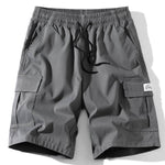 3 Pieces Solid Color Cargo Drawstring Shorts
