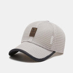Solid Color Patch Hollow Mesh Nylon Baseball Cap