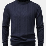 Stripe Jacquard Crew Neck Sweater