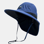 Breathable Quick Dry Sun Hat With Neck Hood - Perfect For Fishing, Camping And Outdoor Activities