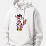 Vacation Pink Panther Print Relax Fit Hoodie