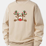 Christmas Reindeer Print Relax Fit Sweatshirt