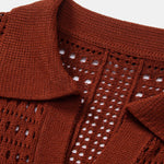 Crochet V Neck Polo Shirt