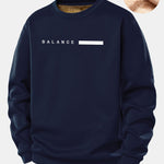 Balance Stripe Print Teddy Fleece Lined Sweatshirt