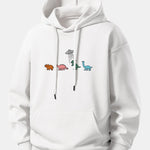 Cartoon Dinosaur Print Relax Fit Hoodie