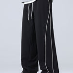 Wide Leg Pants With Side Stripes