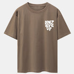 Don't Give Up Print Drop Shoulder Oversize T-Shirt
