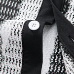 Hollow Out Stripe Textured Button Up Shirt
