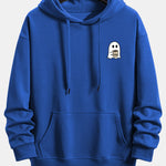 Ghost Drinking Coffee Print Relax Fit Hoodie
