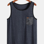 Tank Top With Wave Pattern Pocket