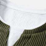 Relax Fit Waffle 2 In 1 Notched Collar T-Shirt