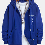 Faith Print Relax Fit Zip Hoodie